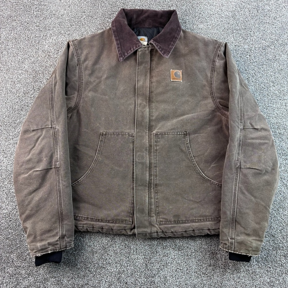 Vintage Carhartt Jacket Mens L Tall Brown Arctic Detroit Quilted Canvas J22 CHT